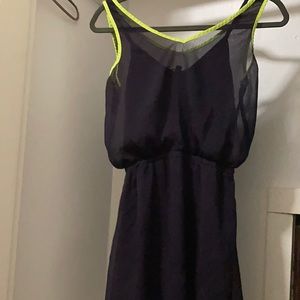 Express dress fully lined navy/lime